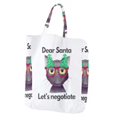 Cute Cat Glasses Christmas Tree Giant Grocery Tote by Sarkoni