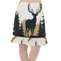 Deer Wildlife Nature Fishtail Chiffon Skirt by Sarkoni