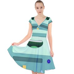 Bmo Adventure Time Cap Sleeve Front Wrap Midi Dress by Bedest