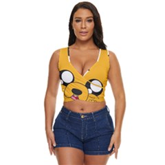 Adventure Time Cartoon Face Funny Happy Toon Women s Sleeveless Wrap Top by Bedest