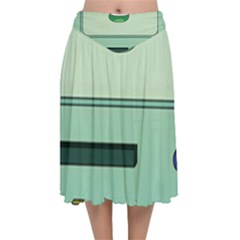 Adventure Time Bmo Beemo Green Velvet Flared Midi Skirt by Bedest