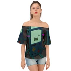 Bmo In Space  Adventure Time Beemo Cute Gameboy Off Shoulder Short Sleeve Top by Bedest