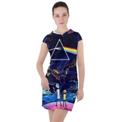 Trippy Kit Rick And Morty Galaxy Pink Floyd Drawstring Hooded Dress by Bedest