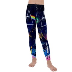Trippy Kit Rick And Morty Galaxy Pink Floyd Kids  Lightweight Velour Leggings by Bedest