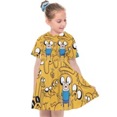 Adventure Time Finn Jake Cartoon Kids  Sailor Dress by Bedest