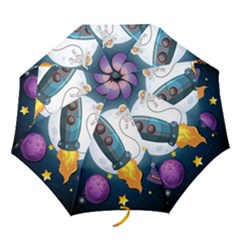 Spaceship Astronaut Space Folding Umbrellas by Hannah976