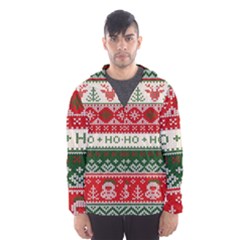 Ugly Sweater Merry Christmas  Men s Hooded Windbreaker by artworkshop