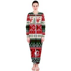 Ugly Sweater Merry Christmas  Onepiece Jumpsuit (ladies) by artworkshop