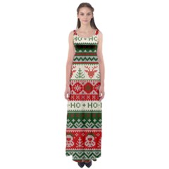 Ugly Sweater Merry Christmas  Empire Waist Maxi Dress by artworkshop