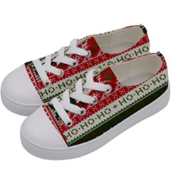 Ugly Sweater Merry Christmas  Kids  Low Top Canvas Sneakers by artworkshop