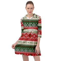 Ugly Sweater Merry Christmas  Mini Skater Shirt Dress by artworkshop