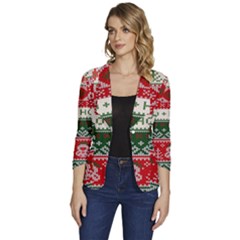 Ugly Sweater Merry Christmas  Women s One-button 3/4 Sleeve Short Jacket by artworkshop