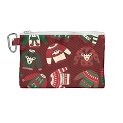 Ugly Sweater Wrapping Paper Canvas Cosmetic Bag (medium) by artworkshop