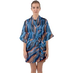 Dessert Waves  pattern  All Over Print Design Half Sleeve Satin Kimono  by coffeus