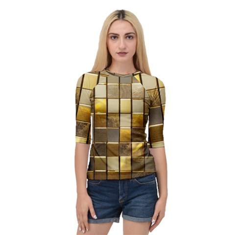Golden Mosaic Tiles  Quarter Sleeve Raglan T-shirt by essentialimage