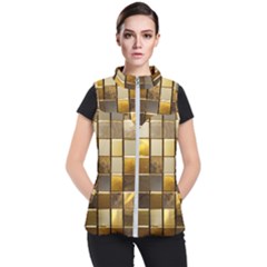 Golden Mosaic Tiles  Women s Puffer Vest by essentialimage