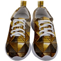 Golden Mosaic Tiles  Kids Athletic Shoes by essentialimage365