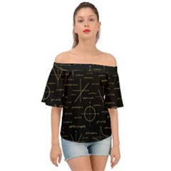 Abstract Math Pattern Off Shoulder Short Sleeve Top by Hannah976