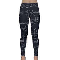 Mathematical Seamless Pattern With Geometric Shapes Formulas Classic Yoga Leggings by Hannah976