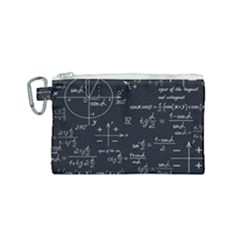 Mathematical Seamless Pattern With Geometric Shapes Formulas Canvas Cosmetic Bag (small) by Hannah976