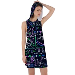 Math Linear Mathematics Education Circle Background Racer Back Hoodie Dress by Hannah976