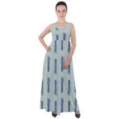 Blue King Pineapple  Empire Waist Velour Maxi Dress by ConteMonfrey