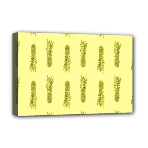 Yellow Pineapple Deluxe Canvas 18  X 12  (stretched) by ConteMonfrey