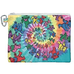 Grateful Dead Bears Tie Dye Vibrant Spiral Canvas Cosmetic Bag (xxl) by Bedest