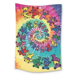 Grateful Dead Bears Tie Dye Vibrant Spiral Large Tapestry by Bedest