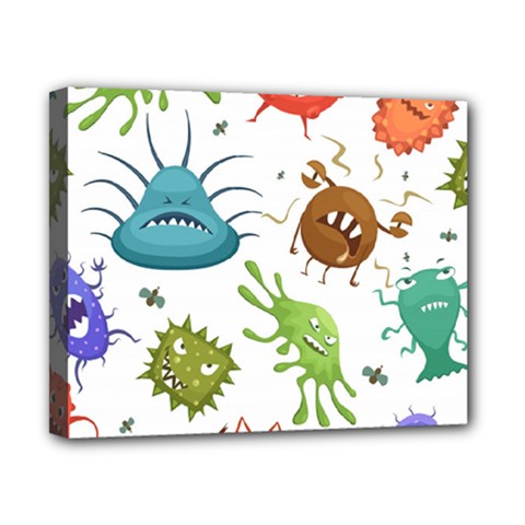 Dangerous Streptococcus Lactobacillus Staphylococcus Others Microbes Cartoon Style Vector Seamless P Canvas 10  X 8  (stretched)