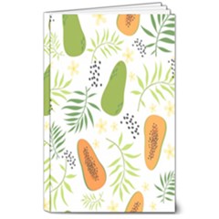 Seamless Tropical Pattern With Papaya 8  X 10  Softcover Notebook