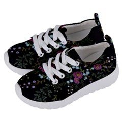 Embroidery Trend Floral Pattern Small Branches Herb Rose Kids  Lightweight Sports Shoes by Apen