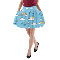 Sky Pattern A-line Pocket Skirt by Apen