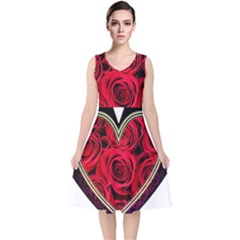 Love Design V-neck Midi Sleeveless Dress  by TShirt44