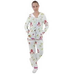 Forest Seamless Pattern With Cute Owls Women s Tracksuit by Apen