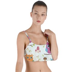 Forest Seamless Pattern With Cute Owls Layered Top Bikini Top  by Apen