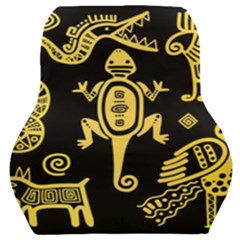 Mexican Culture Golden Tribal Icons Car Seat Back Cushion  by Apen