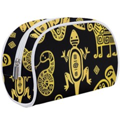 Mexican Culture Golden Tribal Icons Make Up Case (large) by Apen