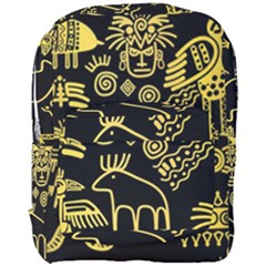 Golden Indian Traditional Signs Symbols Full Print Backpack by Apen