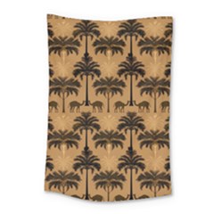 Camel Palm Tree Patern Small Tapestry by Jatiart