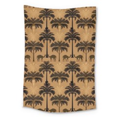 Camel Palm Tree Patern Large Tapestry