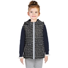 Math Equations Formulas Pattern Kids  Hooded Puffer Vest by Ravend