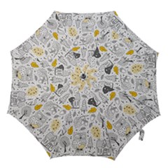 Doodle Seamless Pattern With Autumn Elements Hook Handle Umbrellas (large)