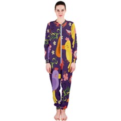 Exotic Seamless Pattern With Parrots Fruits Onepiece Jumpsuit (ladies) by Ravend