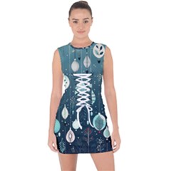 Ball Bauble Winter Lace Up Front Bodycon Dress by Ravend