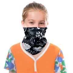 Vector Set Sketch Drawn With Space Face Covering Bandana (kids)