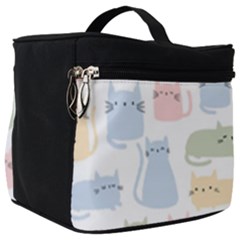 Cute Cat Colorful Cartoon Doodle Seamless Pattern Make Up Travel Bag (big) by Ravend