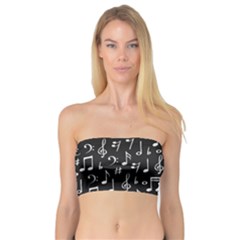 Chalk Music Notes Signs Seamless Pattern Bandeau Top by Ravend