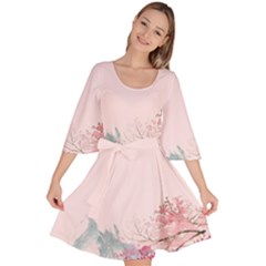 Pink Chinese Style Cherry Blossom Velour Kimono Dress by Cendanart