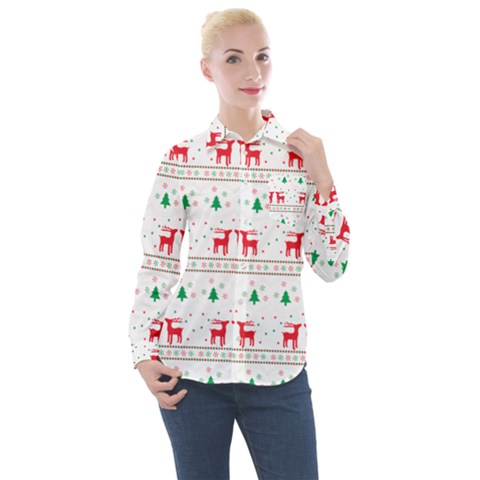 Christmas Women s Long Sleeve Pocket Shirt by saad11